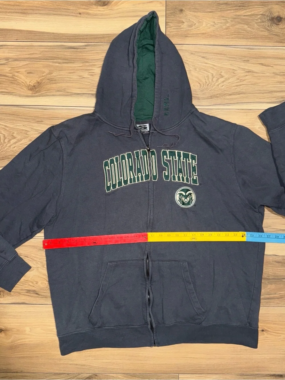 Colorado State University Rams Hoodie Sweatshirt Gray sz. 3 XL Stadium Athletics